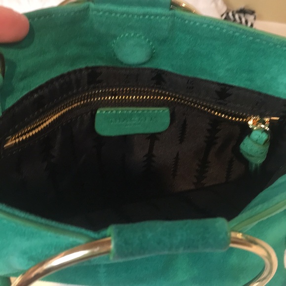 Thacker Le Pouch bag in Green Suede - Picture 4 of 5